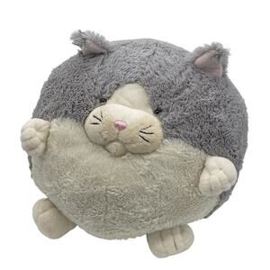 American Mills Squishable Round Cat Giant Plush Stuffed Animal Pillow Gray White